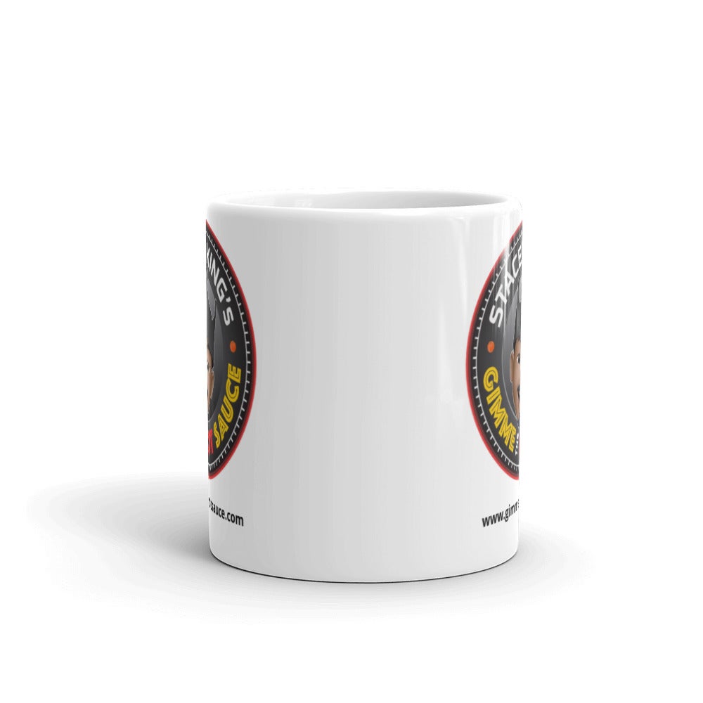 Gimme some coffee with my Hot Sauce!! White glossy mug for waking up to Gimme the Hot Sauce