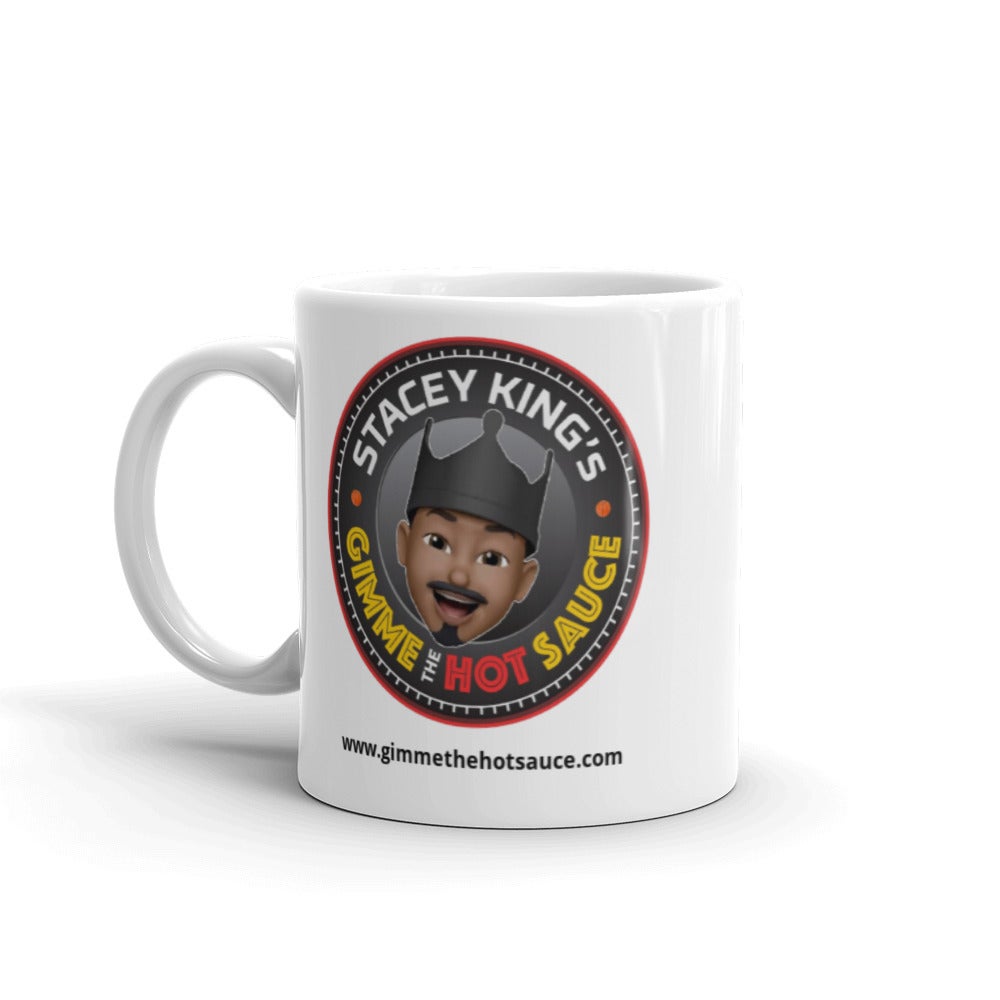 Gimme some coffee with my Hot Sauce!! White glossy mug for waking up to Gimme the Hot Sauce