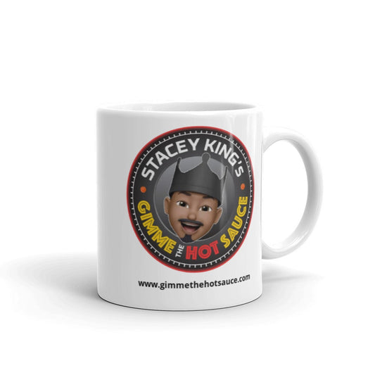 Gimme some coffee with my Hot Sauce!! White glossy mug for waking up to Gimme the Hot Sauce